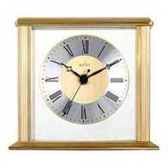 Acctim Hamilton Mantel Clock Quartz Brushed Metal & Glass Floating