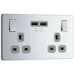 British General BG Electrical Screwless Flat Plate Double Switched Fast