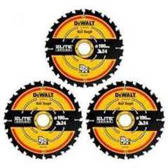 Dewalt ELITE 190mm 24T Circular Saw Blade 3 Pack Nail Tough