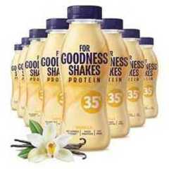 For Goodness Shakes Vanilla Protein Shakes, 35g Protein, High Protein