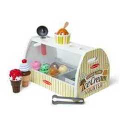Melissa & Doug Wooden Ice Cream Toy Shop - Role Play Set for Kids - Age 3+