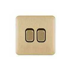 Schneider Electric Lisse Screwless Deco - Double 2 Way Light Switch, 10AX