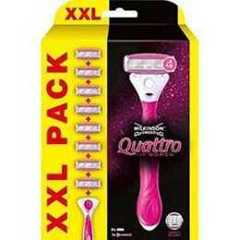 Wilkinson Sword Quattro For Women - Smooth Glide| Razor Handle + 8 Blade